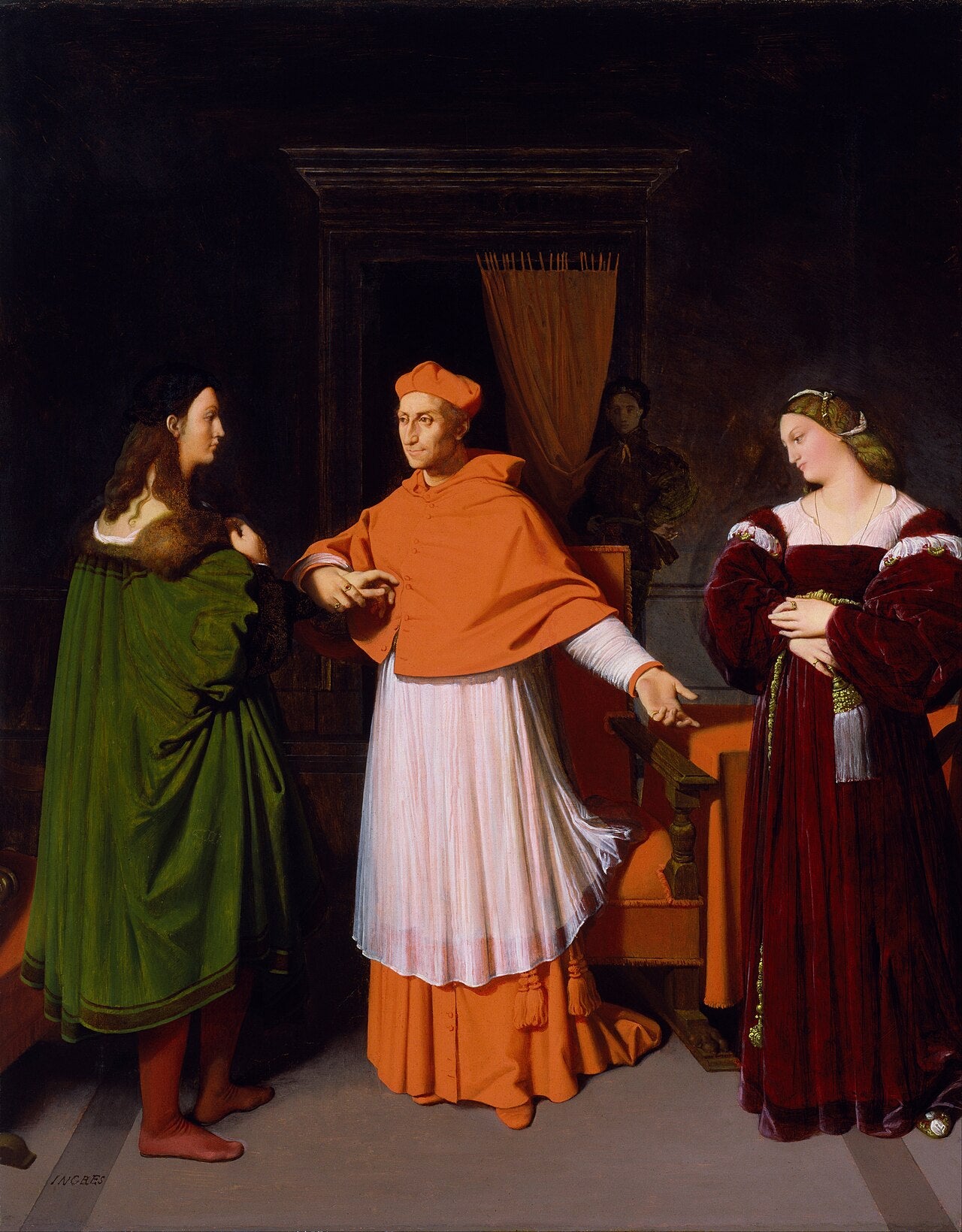 Raphael ve Kardinal Bibbiena'nın Yeğeni - Jean-Auguste-Dominique Ingres