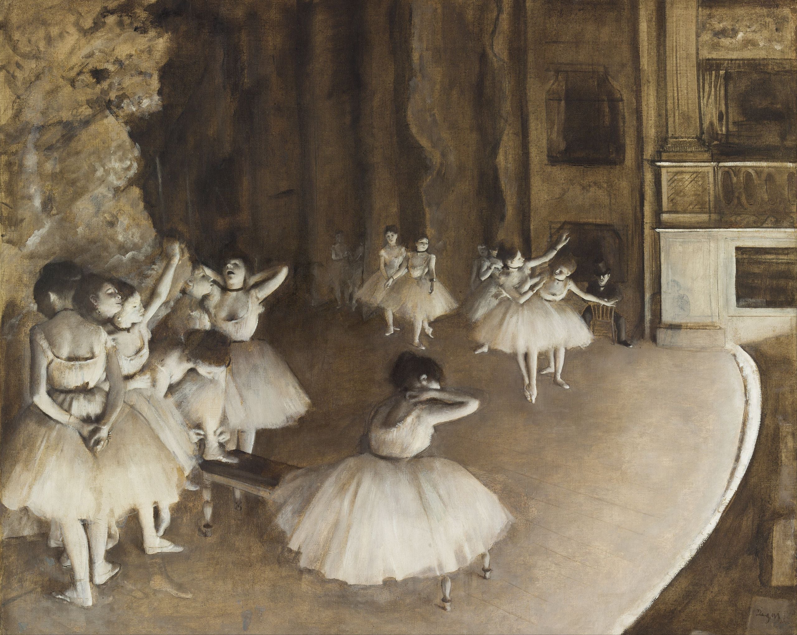 Sahnedeki bir bale tekrarı - Edgar Degas