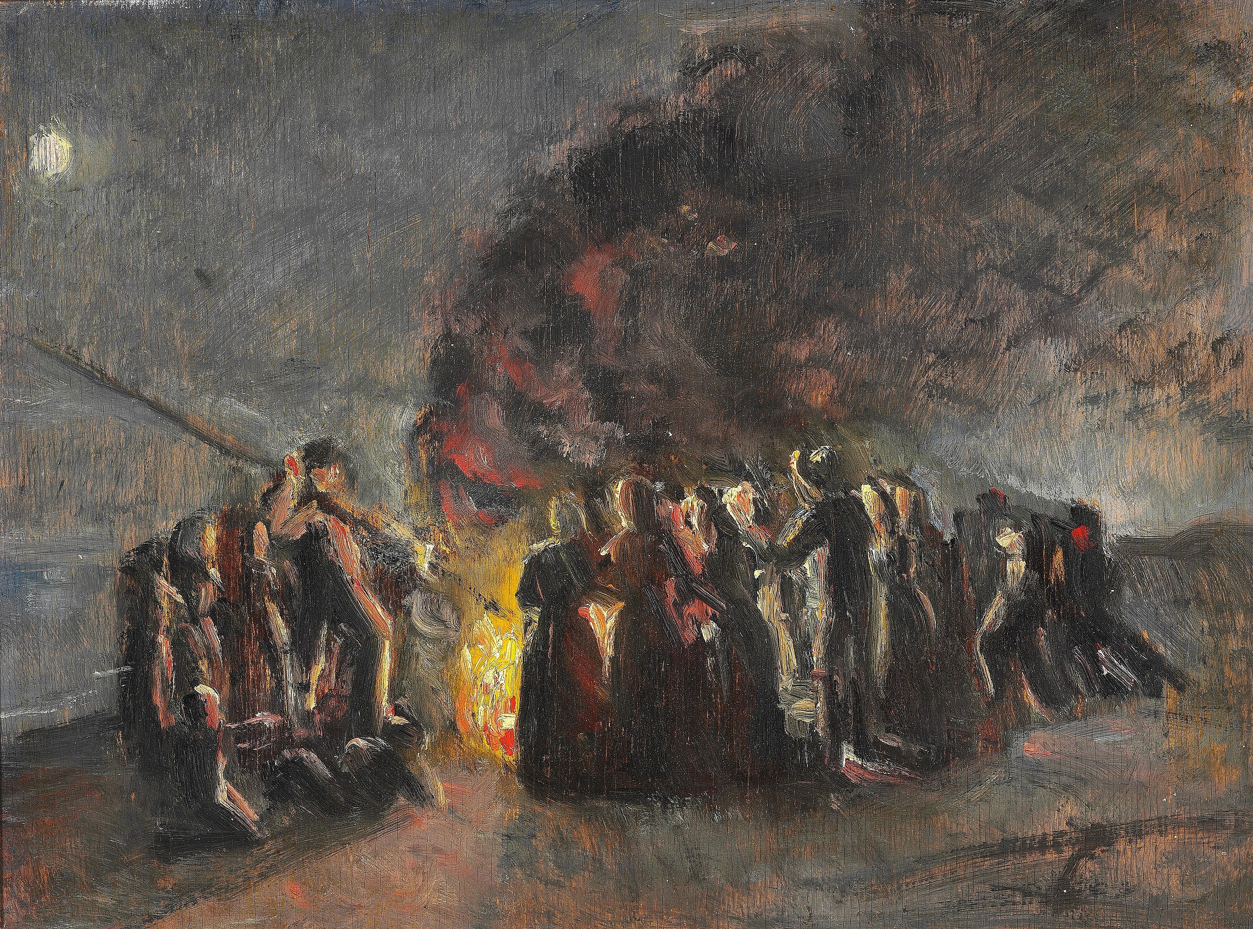 Yaz Gündönümü Kutlaması, Skagen Plajı. - Michael Peter Ancher