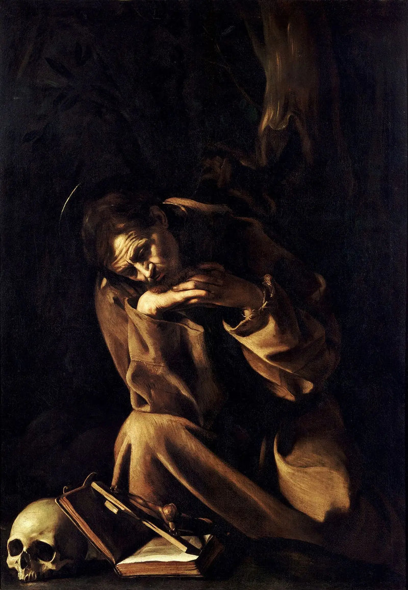 Kurtarıcı üzerinde meditasyon yapan Aziz François - Caravaggio
