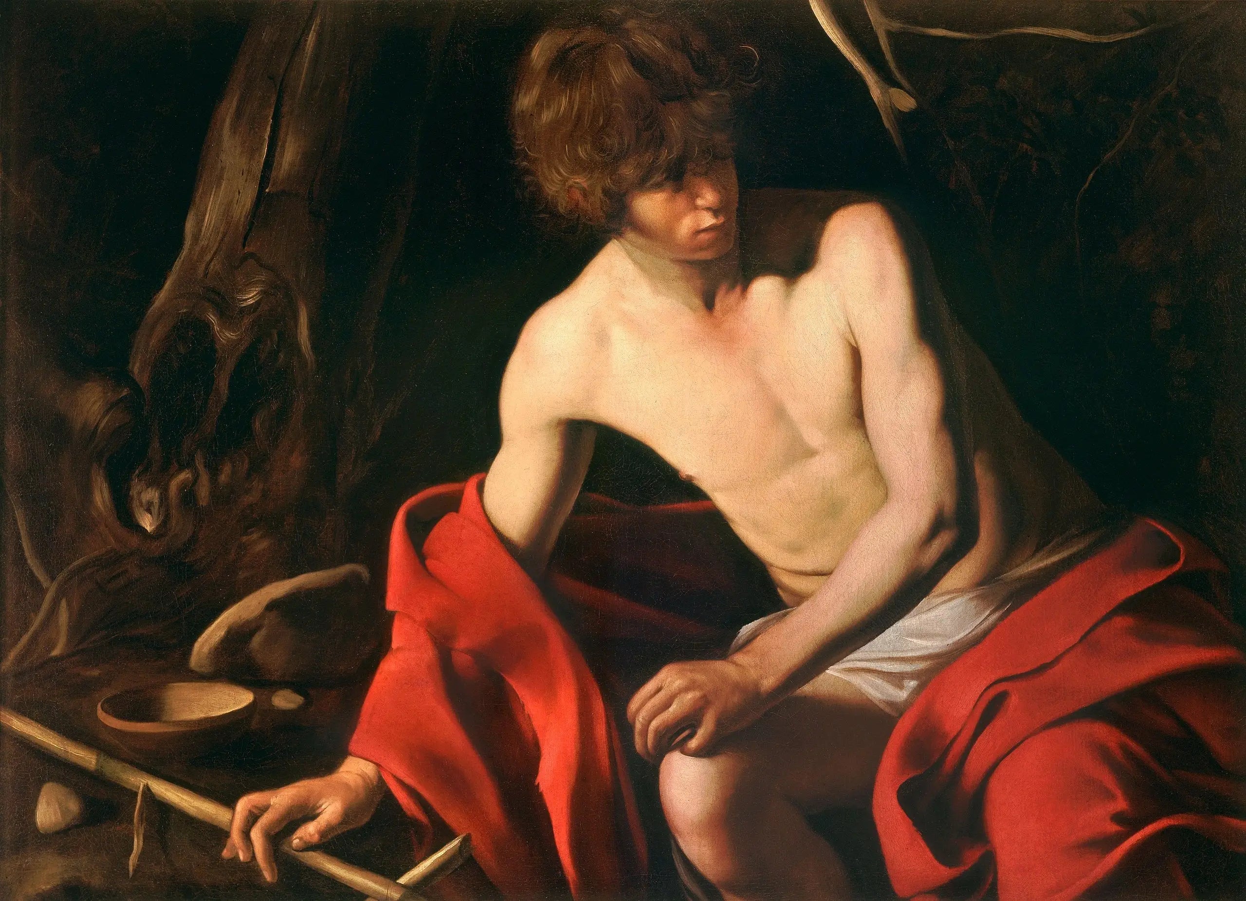 Reproduction du tableau « Saint Jean-Baptiste - Le Caravage » par Alpha Reproduction en peinture à l’huile