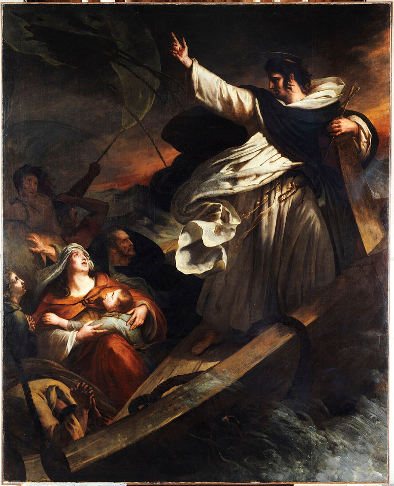 Ary Scheffer - Saint Thomas d'Aquin fırtına sırasında Tanrı'ya güveni vaaz eder