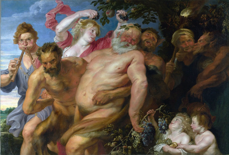 İçkili Silène, Satyrler Tarafından Destekleniyor - Antoine van Dyck