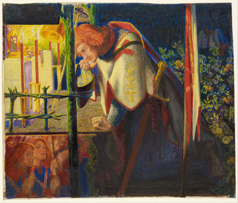 Sir Galahad yıkılmış şapelde - Dante Gabriel Rossetti