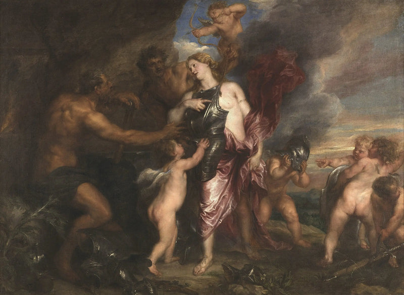 Thétis, Vulcain'in döğümhanesinde Achilles'in yeni zırhını alıyor - Antoine van Dyck