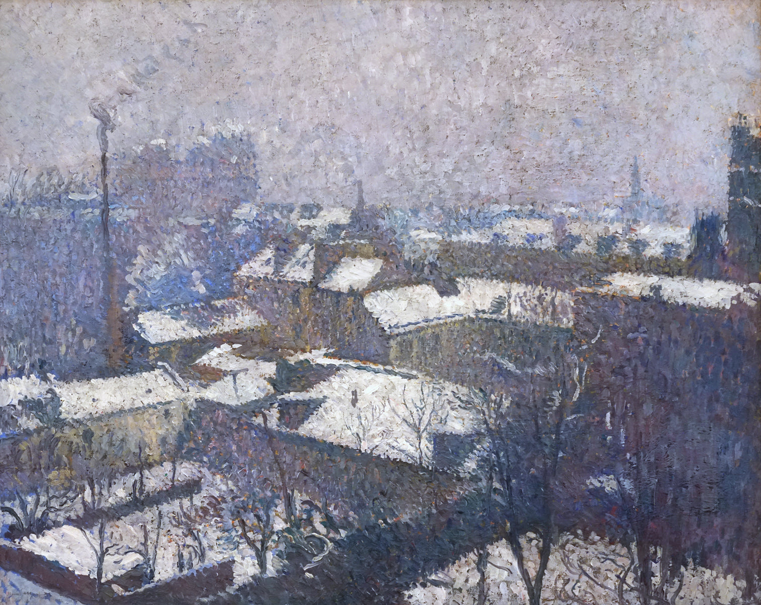 Toits de Paris sous la neige - Henri-Jean Guillaume Martin