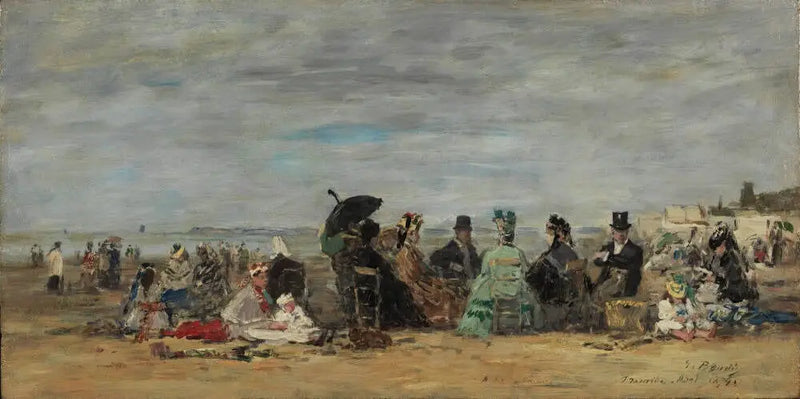 Trouville, plaj sahnesi - Eugène Boudin