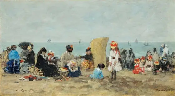 Trouville, plaj sahnesi - Eugène Boudin