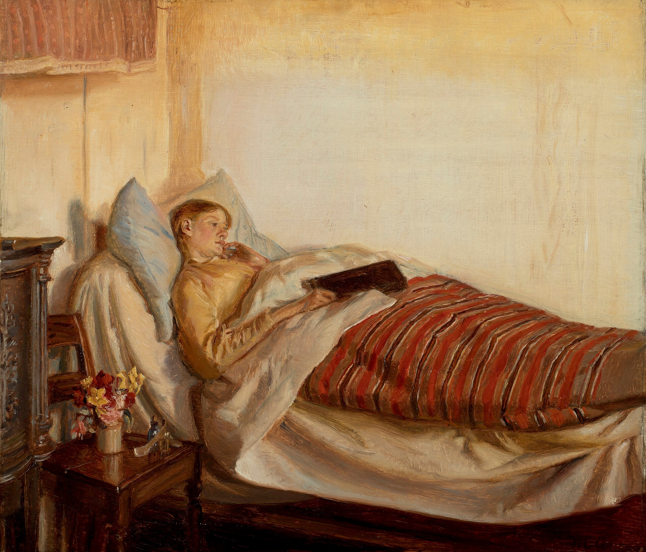 Genç bir kadın, Tine Normand, hasta. - Michael Peter Ancher