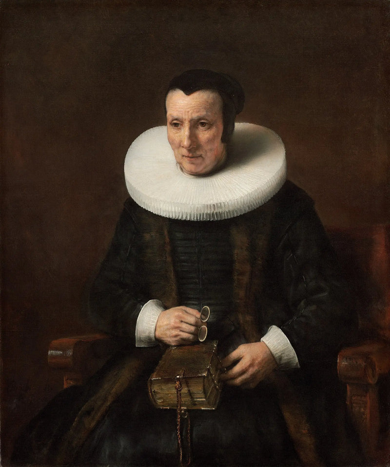 Bir kitapla yaşlı bir kadın - Rembrandt