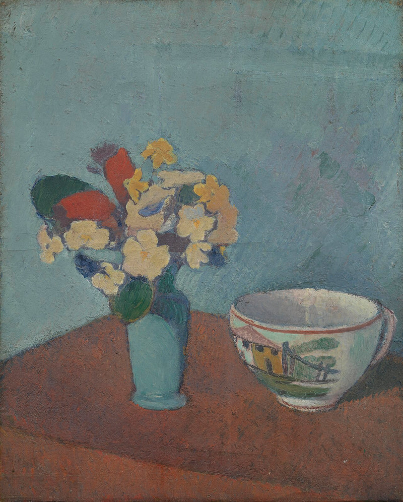 Çiçeklerle Vazo ve Fincan - Émile Bernard