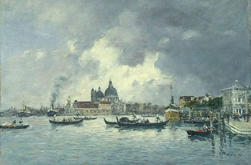 Venedik, akşam. Esclavons İskelesi ve Salute - Eugène Boudin