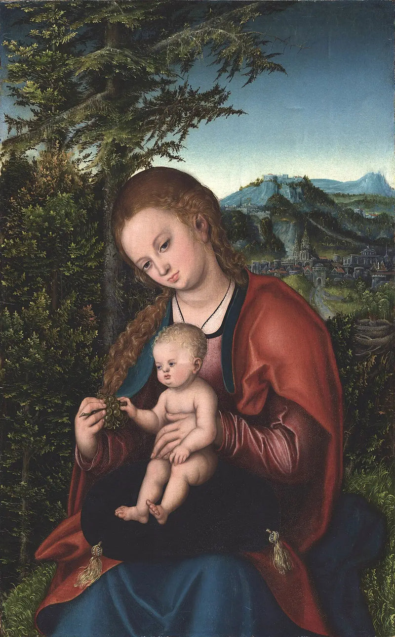 İsa Anası ve Çocuk Manzarasında - Lucas Cranach the Elder