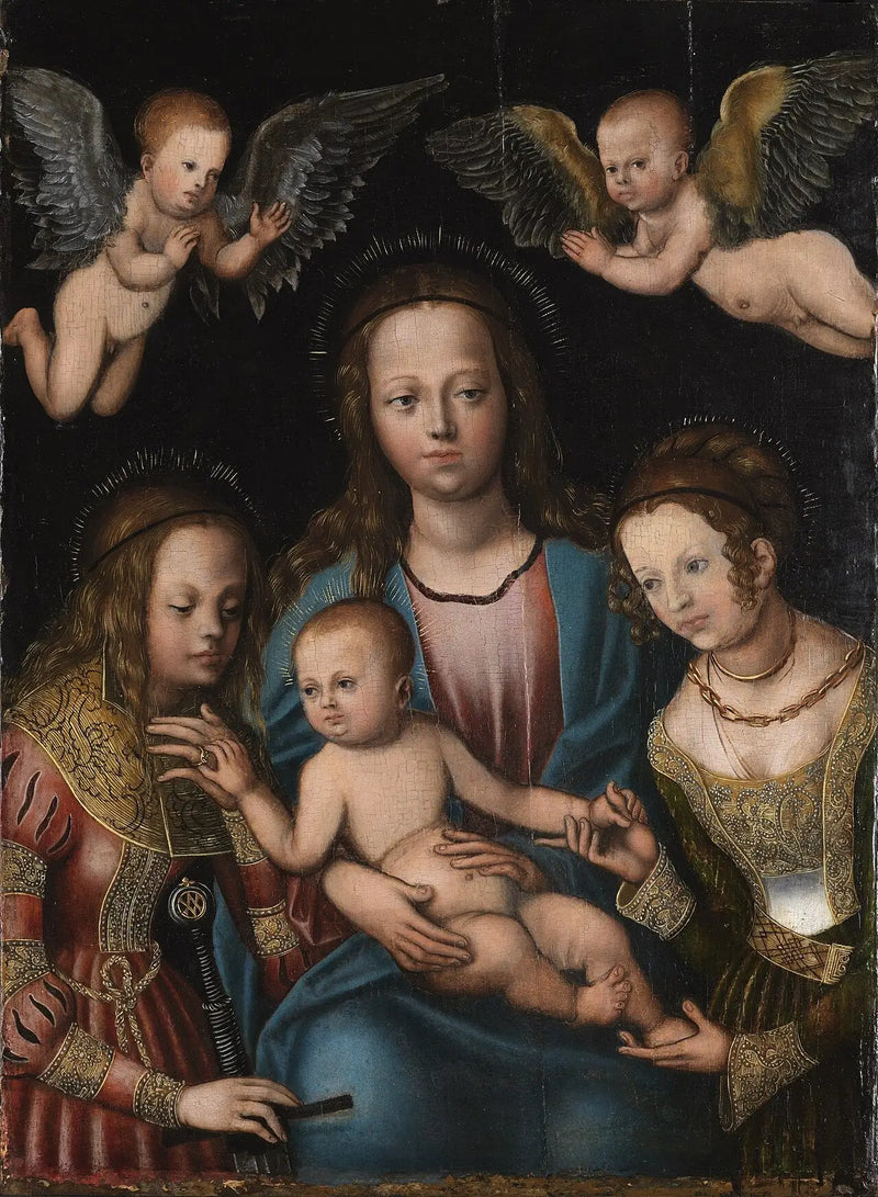 İsa Anası ve Aziz Catherine ve Aziz Barbara - Lucas Cranach the Elder