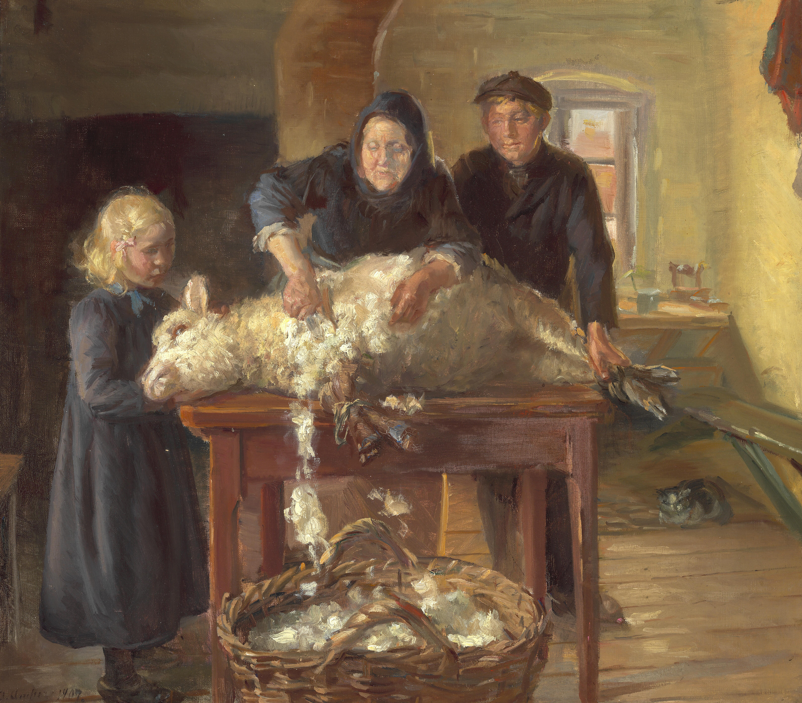 tonte des moutons - Anna Ancher - Alpha Reproduction