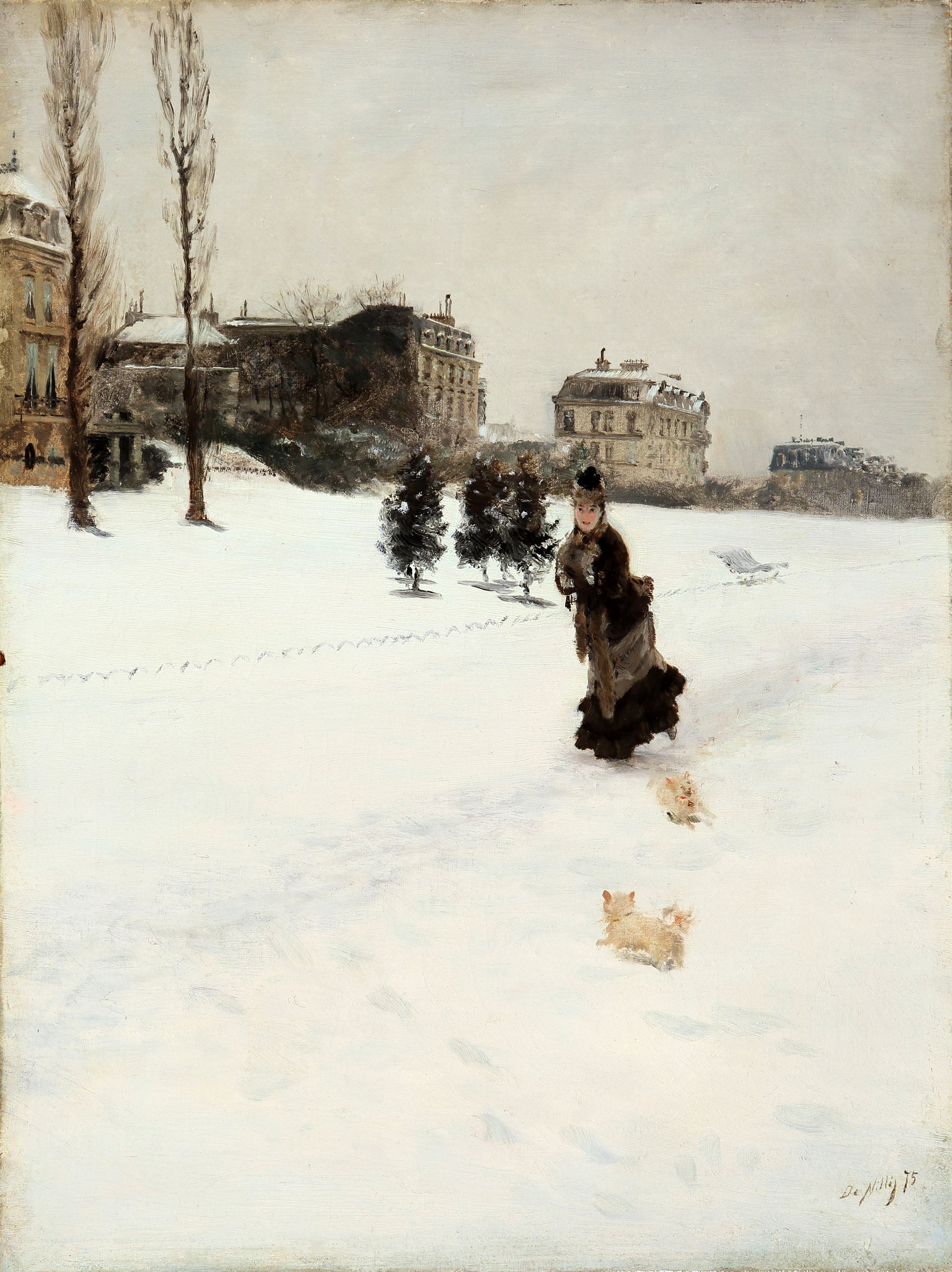 Sur le chemin enneigé - Giuseppe De Nittis