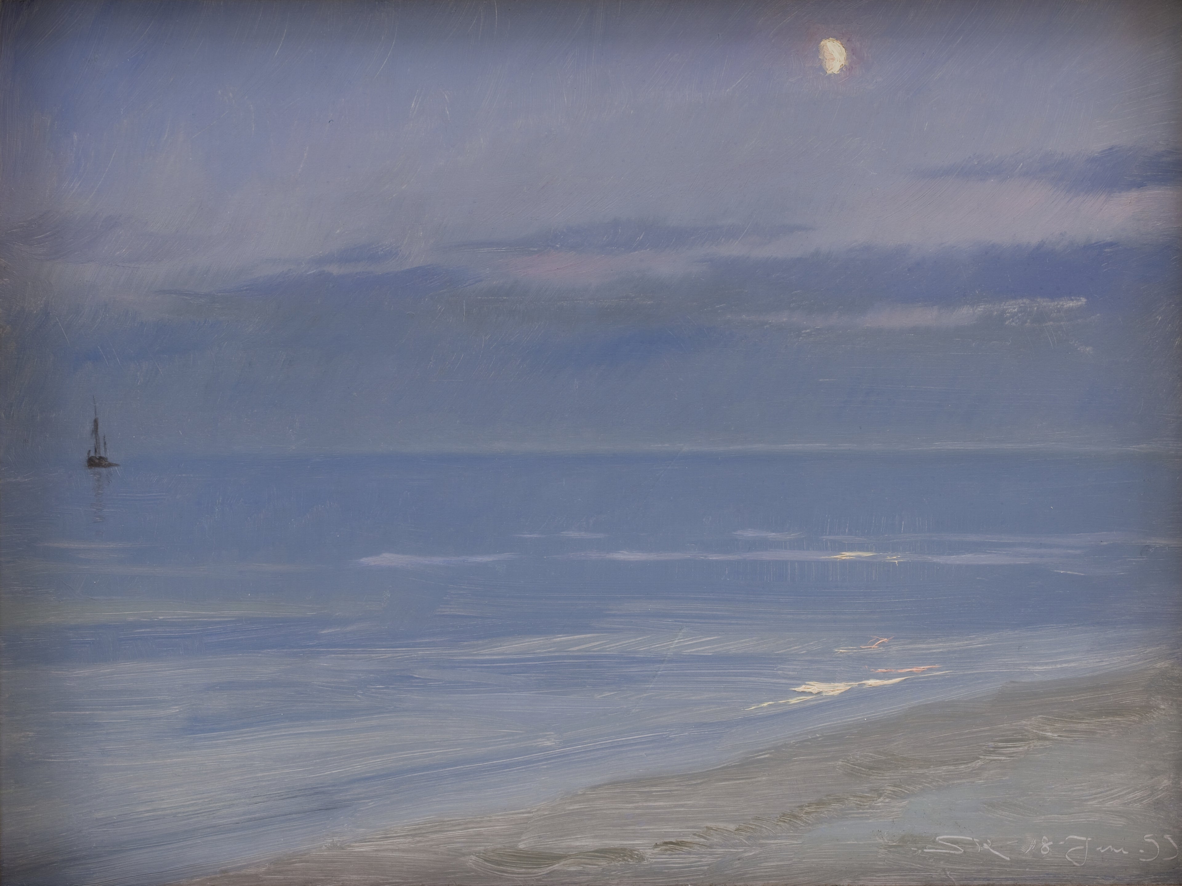 Ay Işığında Skagen Plajı - Peder Severin Krøyer
