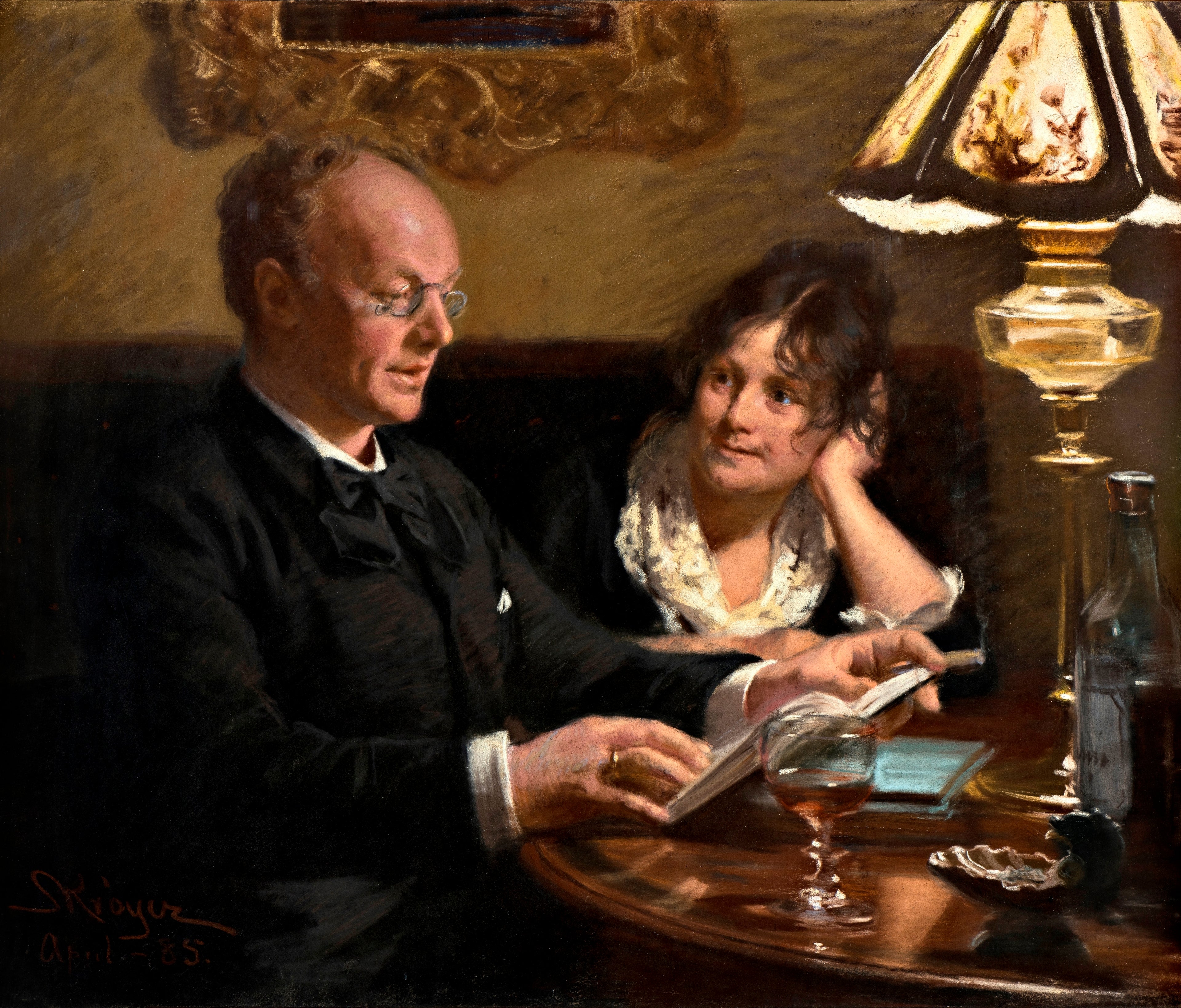 Kraliyet aktörü Emil Poulsen'in (1842-1911) ve eşi Anna, doğum adı Næser (1849-1934) çiftinin çift portresi - Peder Severin Krøyer