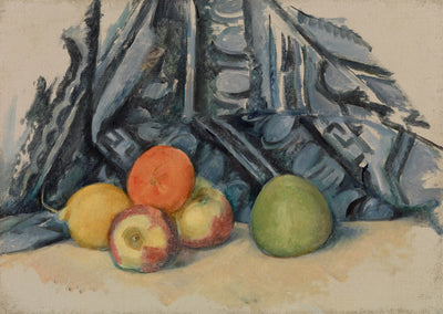 Reproduction du tableau « Pommes et tapis - Paul Cézanne » par Alpha Reproduction en peinture à l’huile