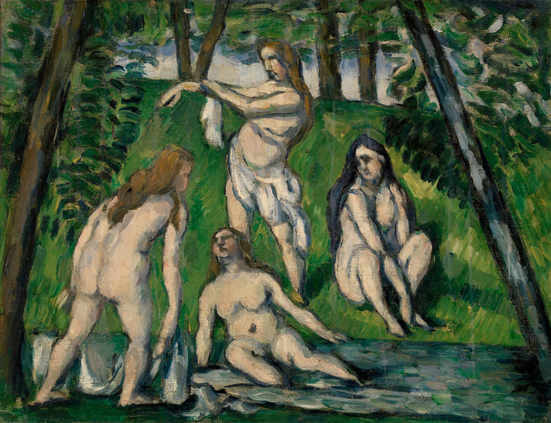 Dört banyo yapan kadın - Paul Cézanne