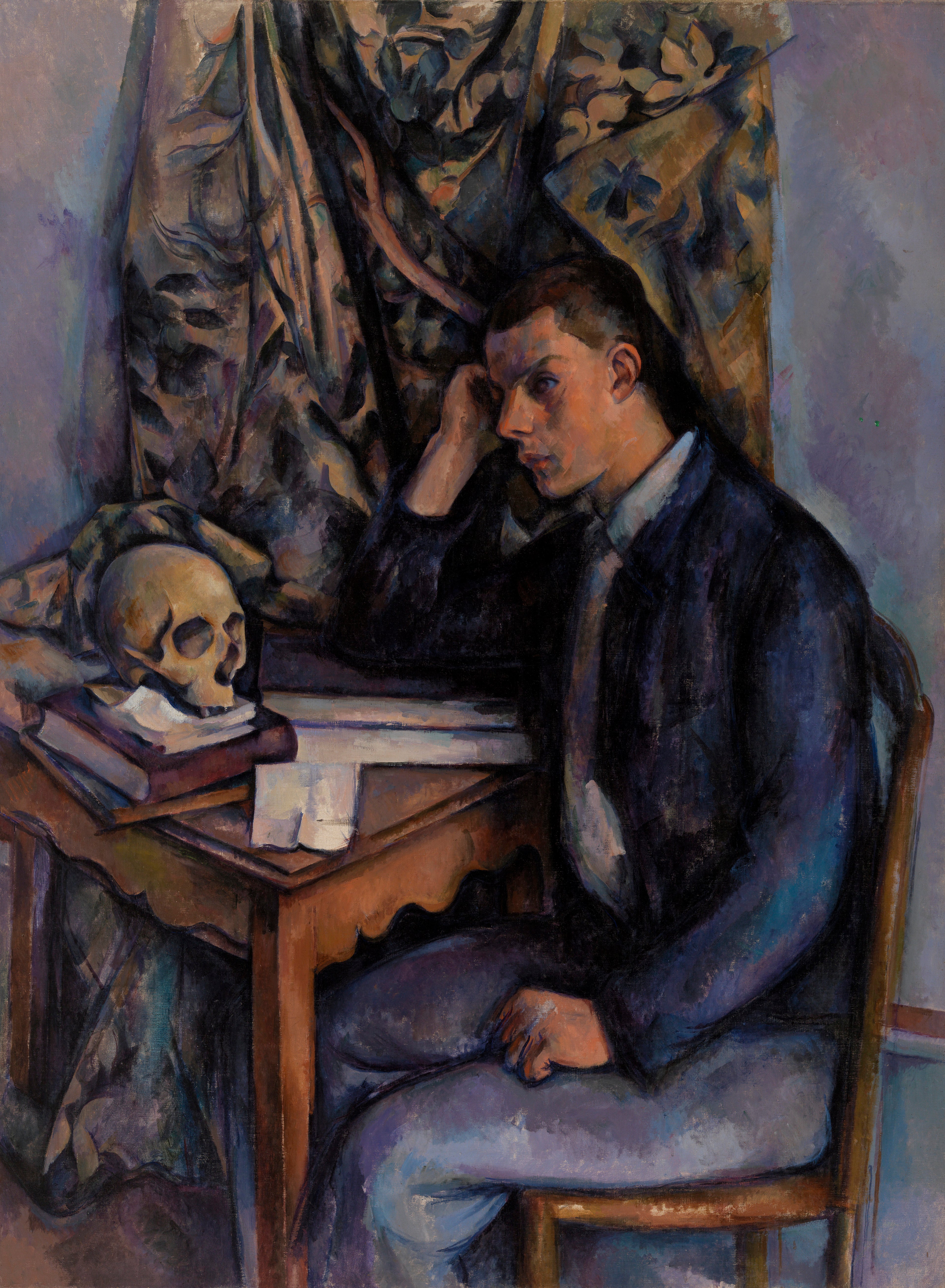 Reproduction du tableau « Jeune homme à la tête de mort - Paul Cézanne » par Alpha Reproduction en peinture à l’huile