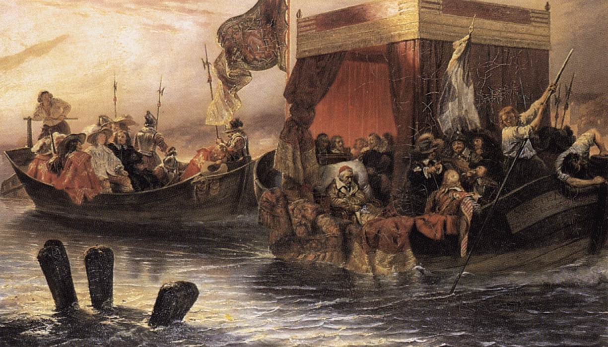 La péniche du cardinal de Richelieu sur le Rhône - Paul Delaroche