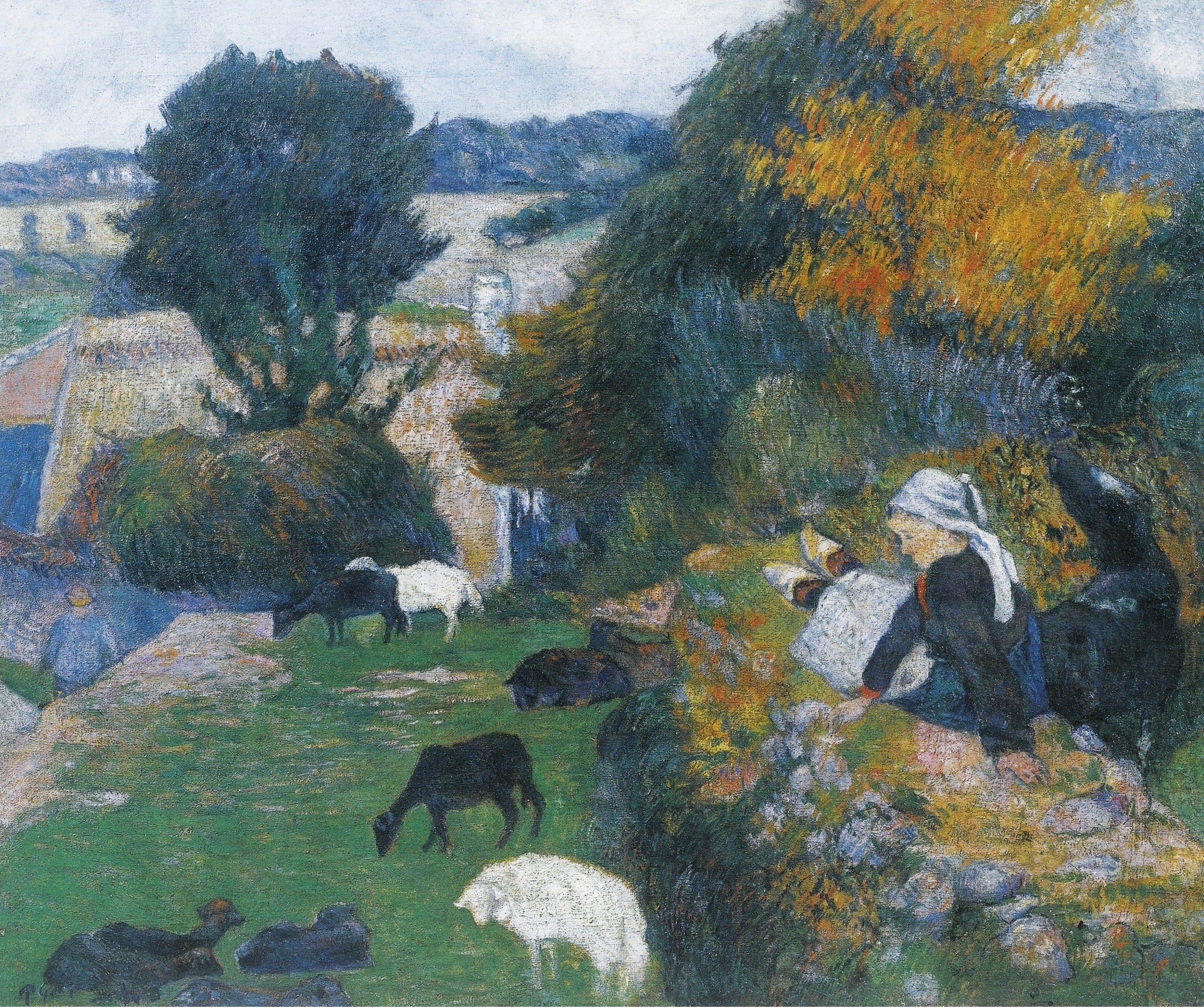 Reproduction du tableau « La bergère bretonne - Paul Gauguin » par Alpha Reproduction en peinture à l’huile