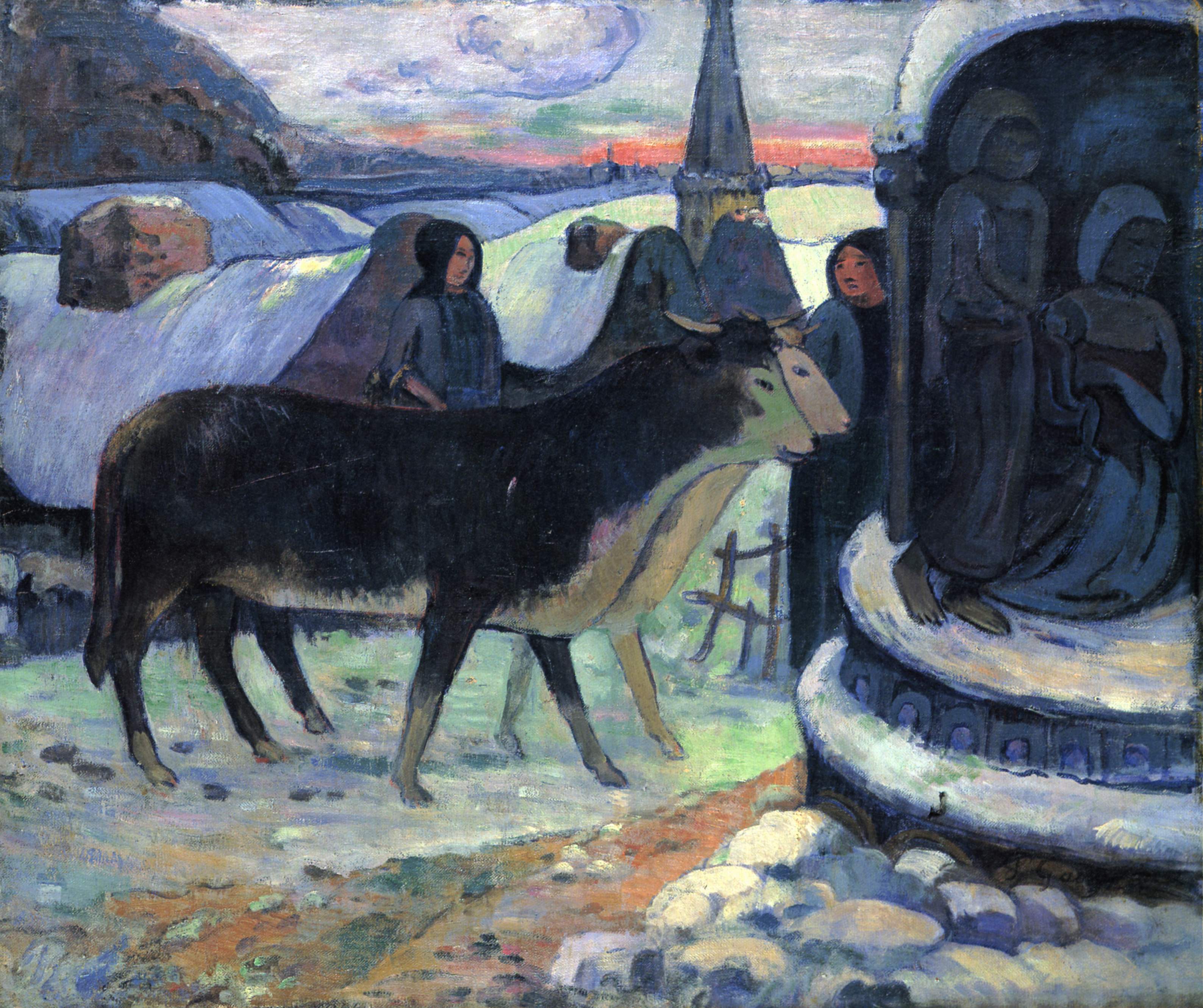 Reproduction du tableau « Nuit de Noël, La bénédiction des bœufs - Paul Gauguin » par Alpha Reproduction en peinture à l’huile
