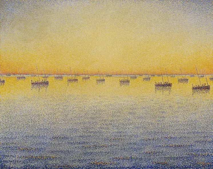 Gün batımı, sardalya avı, Concarneau - Paul Signac