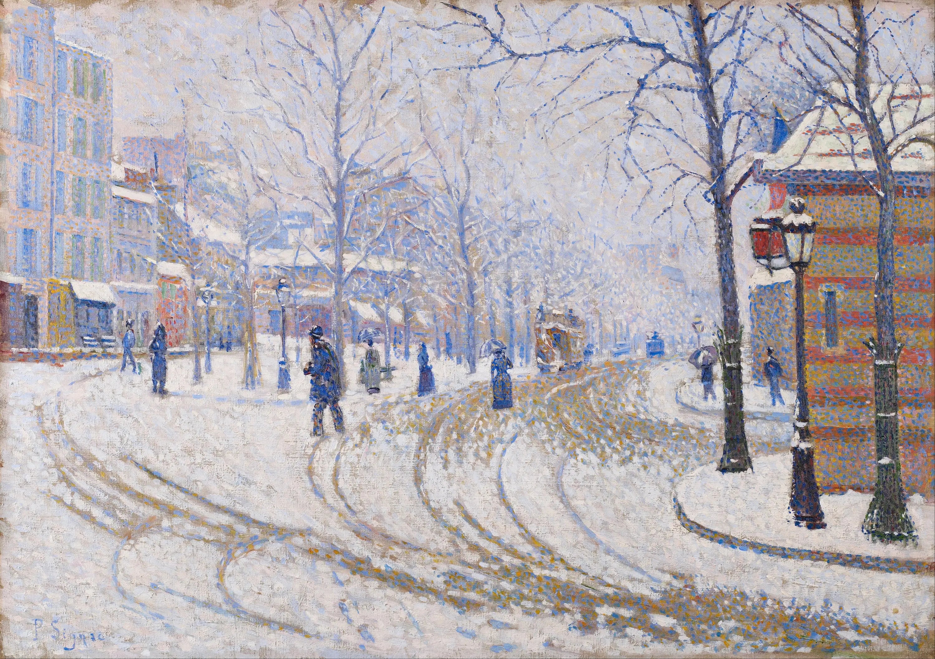 Reproduction du tableau « Le boulevard de Clichy, la neige - Paul Signac » par Alpha Reproduction en peinture à l’huile