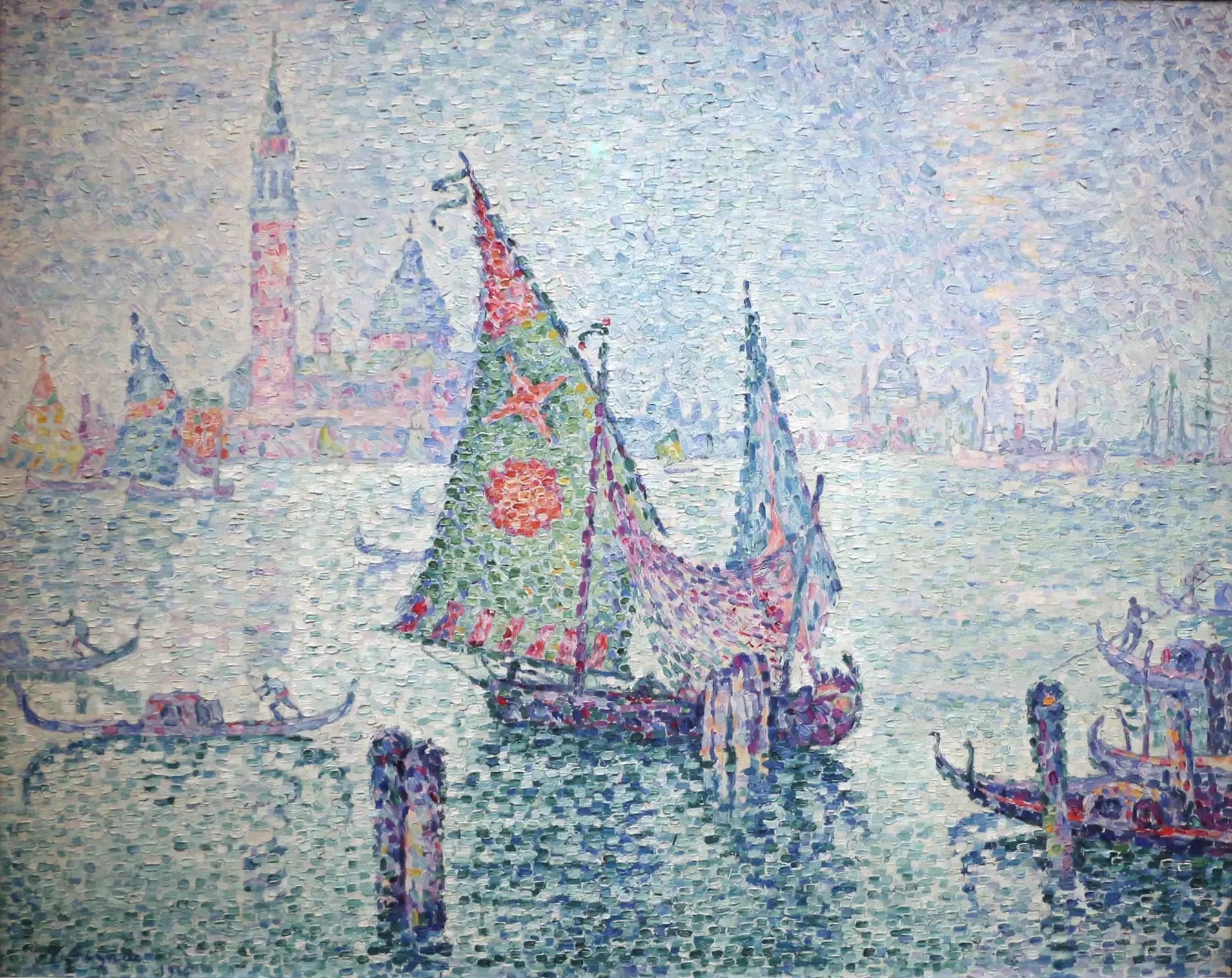 Reproduction du tableau « La Voile verte - Paul Signac » par Alpha Reproduction en peinture à l’huile