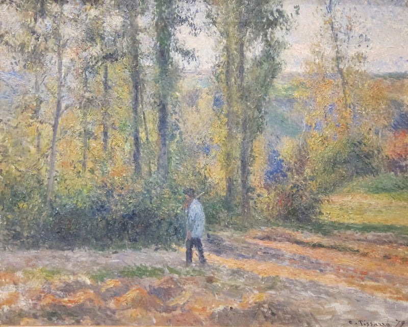 Pontoise Manzarası ve Bir Avcı - Camille Pissarro