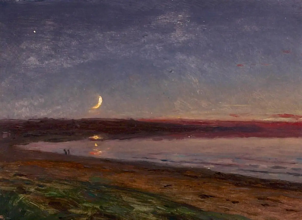 Paysage de plage en soirée avec deux personnages. - Peder Severin Krøyer - Alpha Reproduction