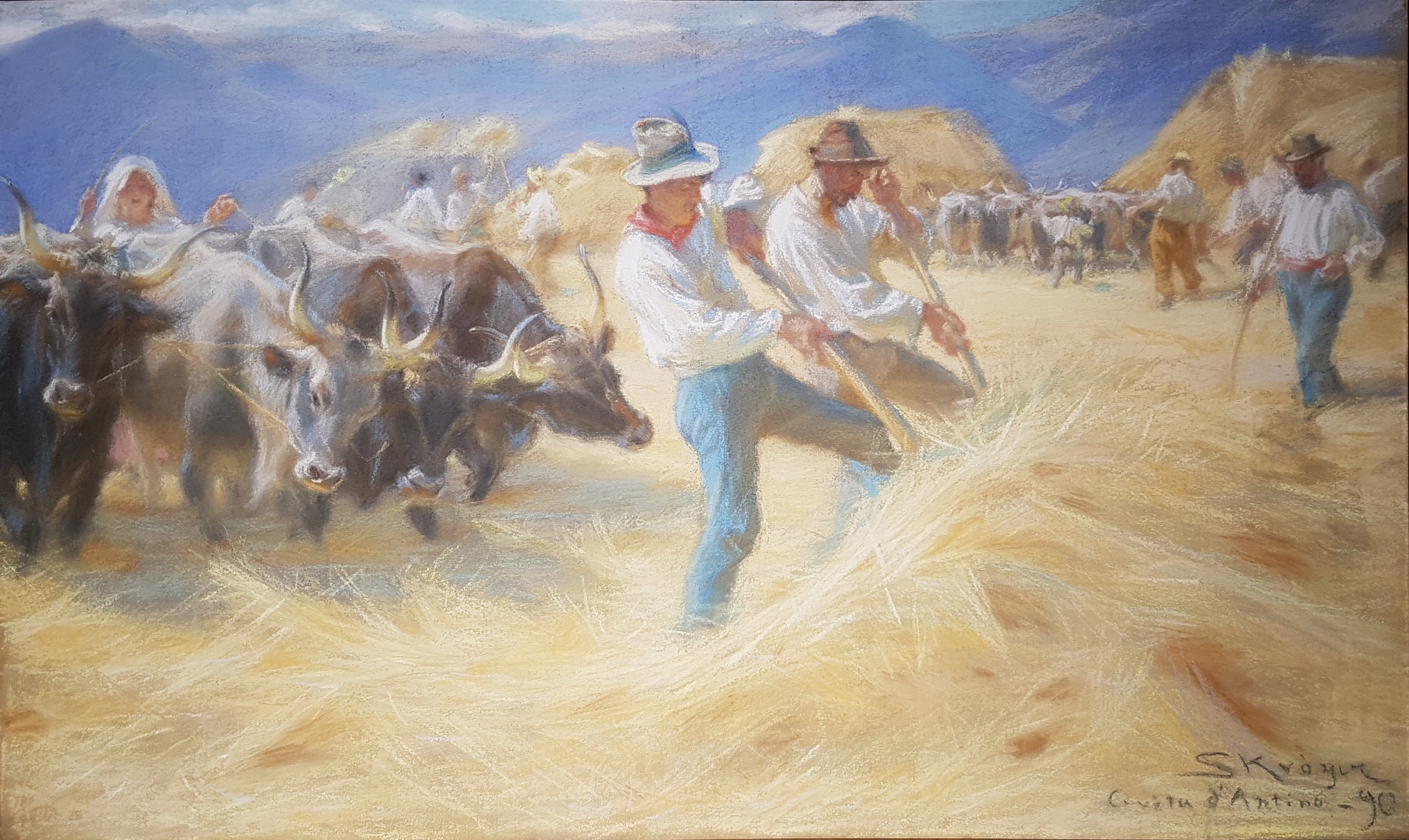 Civita d'Antino'da Hasat. Pastel - Peder Severin Krøyer
