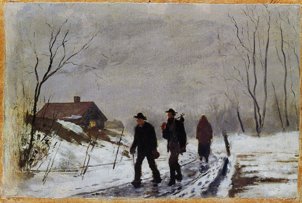 Reproduction du tableau « Personnes sur la rouge dans une neige humide - Edvard Munch » par Alpha Reproduction en peinture à l’huile