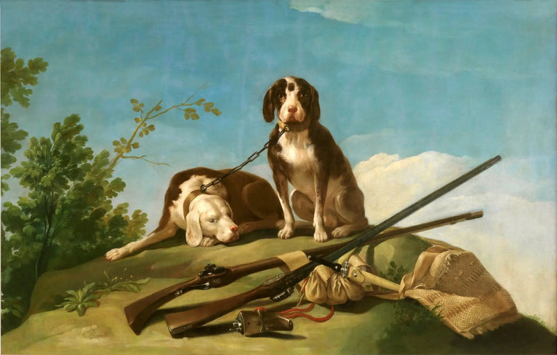 Av köpekleri ve aletleri - Francisco de Goya