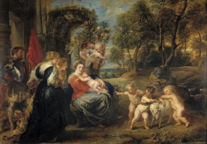 Mısır'a kaçış sırasında azizlerle birlikte dinlenme - Peter Paul Rubens