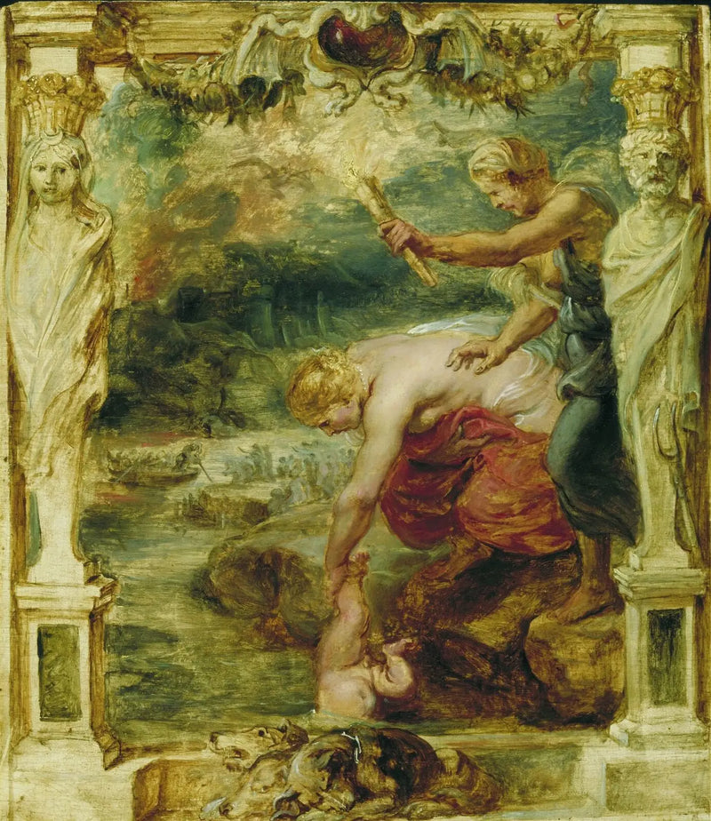 Thétis, çocuk Achille'yi Styx Nehri'ne daldırıyor - Peter Paul Rubens