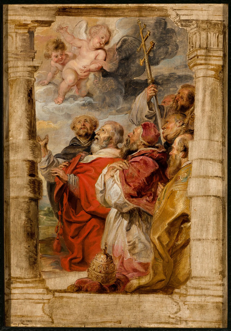 Kilise Prensleri Eucharistiyi Taparken - Peter Paul Rubens