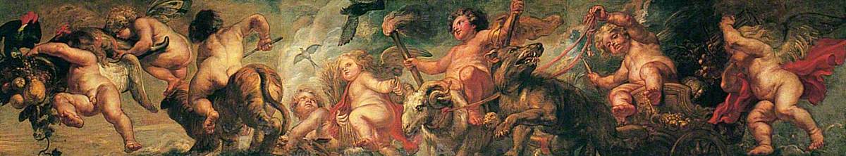 Génies jouant avec des animaux - Peter Paul Rubens