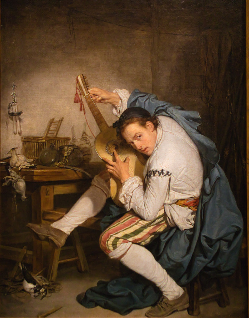 Gitarist (Kuşçu). - Jean-Baptiste Greuze