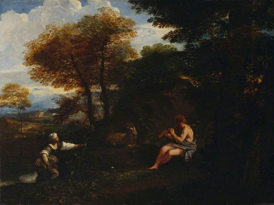 Paysage avec Mercure et une nymphe - Pier Francesco Mola