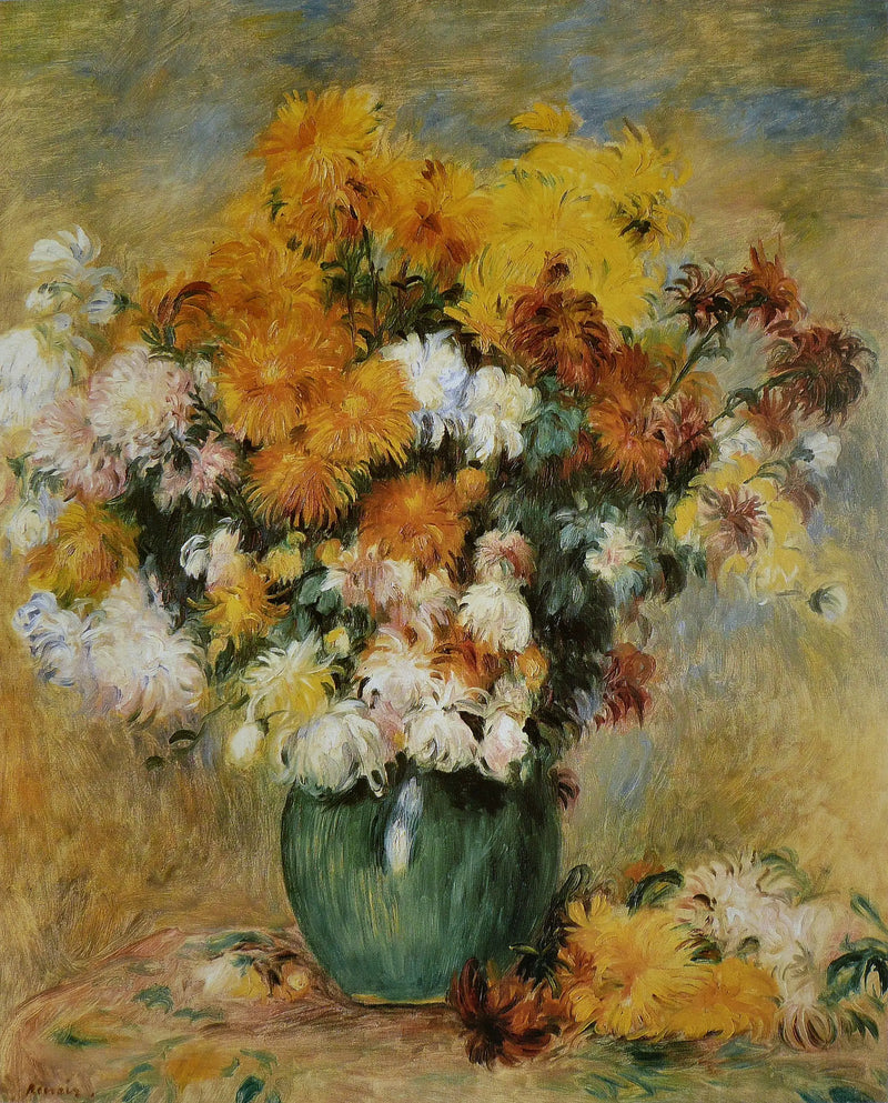 Krisantem Çiçek Buketi - Pierre-Auguste Renoir