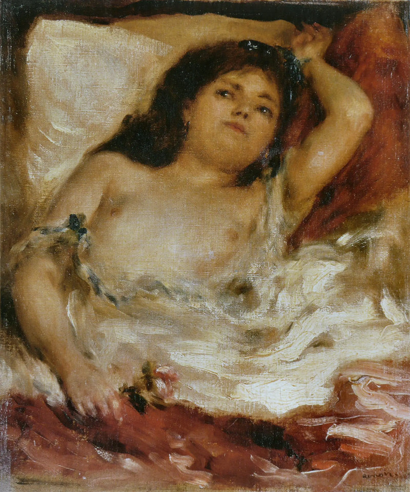 Yarım çıplak kadın: gül - Pierre-Auguste Renoir