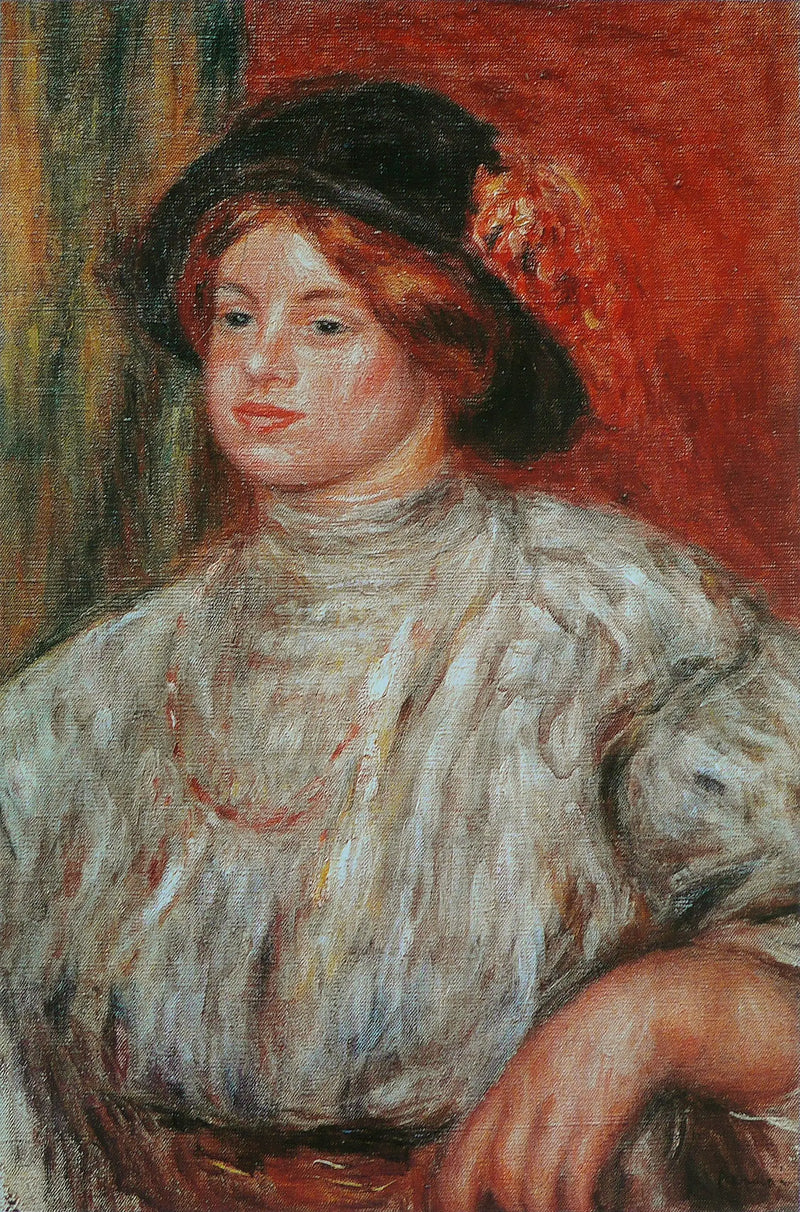Şapkalı Genç Kadın - Pierre-Auguste Renoir