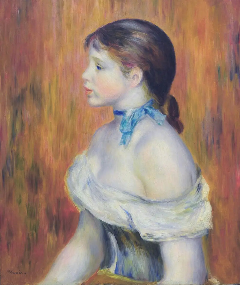 Mavi Şeritli Genç Kız - Pierre-Auguste Renoir