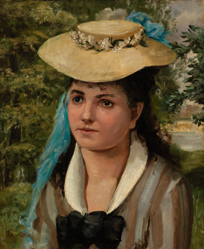 Hasır Şapka Takmış Kız (Hasır Şapka Takmış Genç Kız) - Pierre-Auguste Renoir