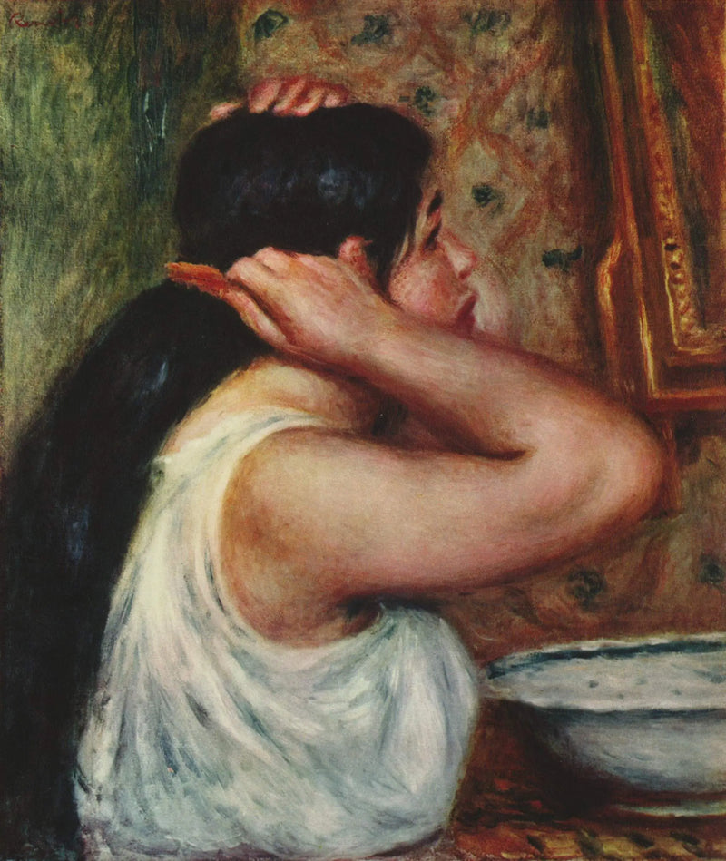 Tuvalet: saçını tarayan kadın - Pierre-Auguste Renoir