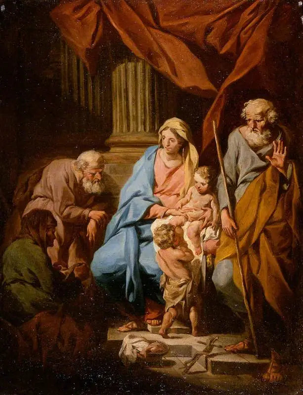 La Sainte Famille avec les saints Élisabeth et Zacharie et le jeune saint Jean - Pierre Subleyras - Alpha Reproduction