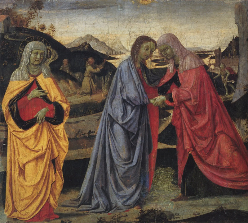 Bakire Meryem'in Ziyareti ve Azize Anne - Pietro Perugino